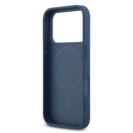 Guess Guess iPhone 17 Pro Back cover coque - Bleu - MagSafe - 4G Triangle Logo