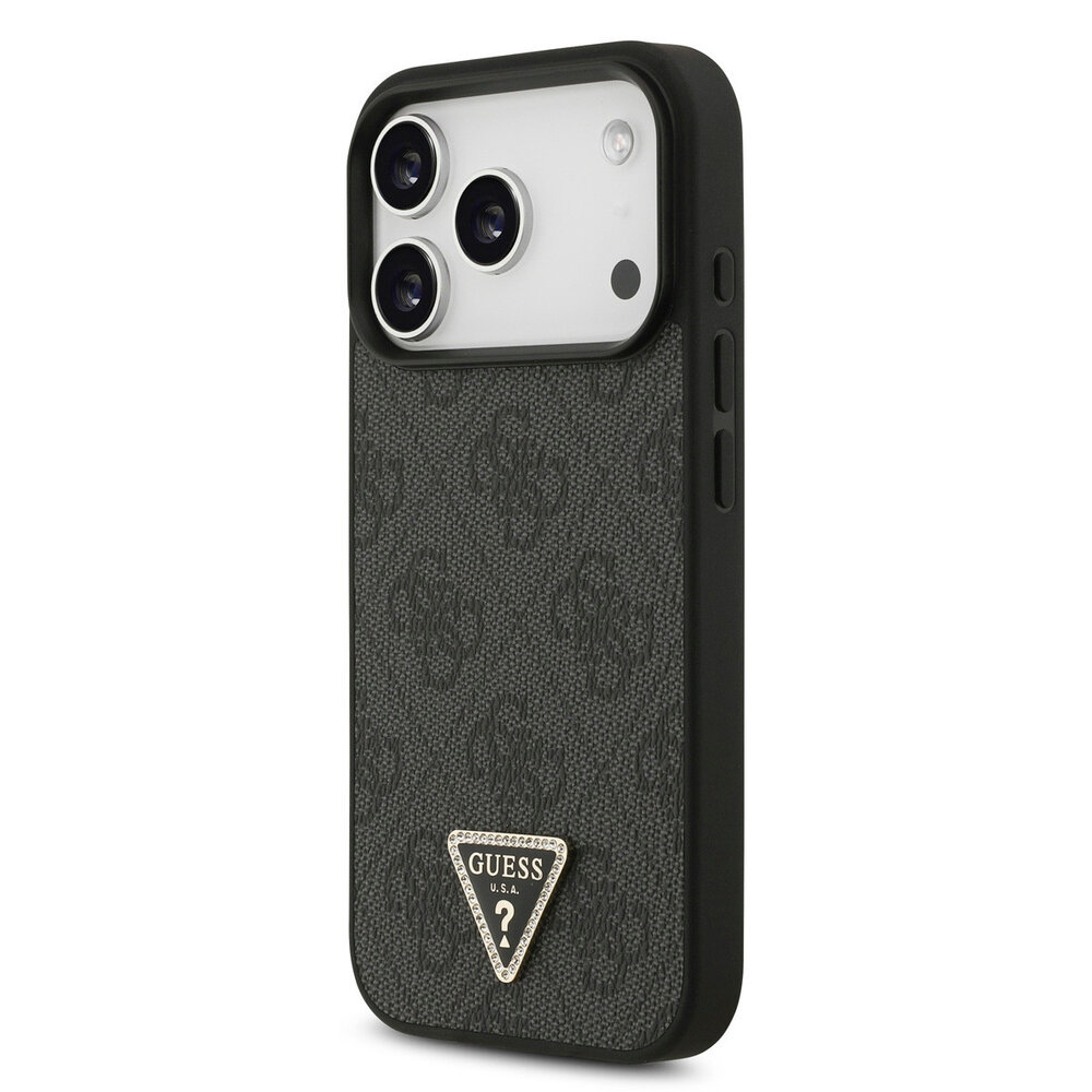 Guess Guess iPhone 17 Pro Back cover coque - Noir - MagSafe - 4G Triangle Logo