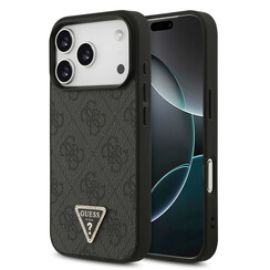 Guess iPhone 17 Pro/iPhone 18 Pro Coque arrière MagSafe 4G logo triangulaire - Noir
