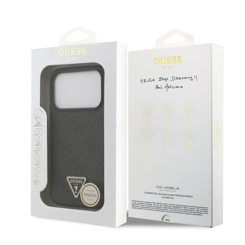 Guess Guess iPhone 17 Pro/iPhone 18 Pro Handyhülle MagSafe 4G dreieckiges Logo - Schwarz