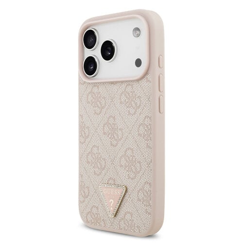 Guess Guess iPhone 17 Pro/iPhone 18 Pro Coque arrière MagSafe 4G logo triangulaire - Rose