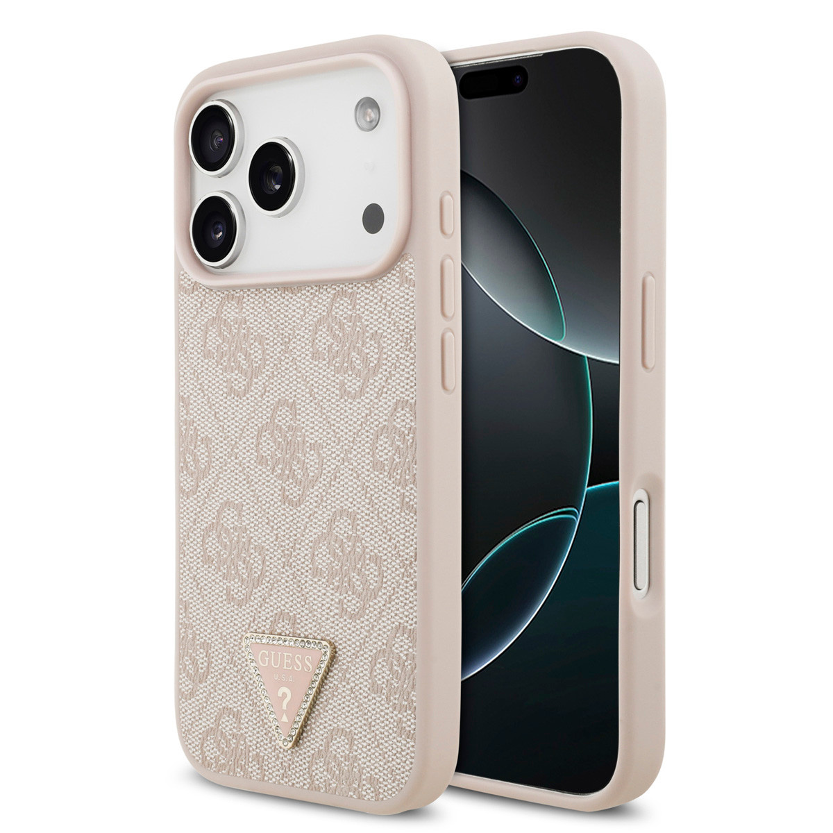 Guess Guess iPhone 17 Pro Backcover hoesje - MagSafe - 4G Triangle Logo - Roze