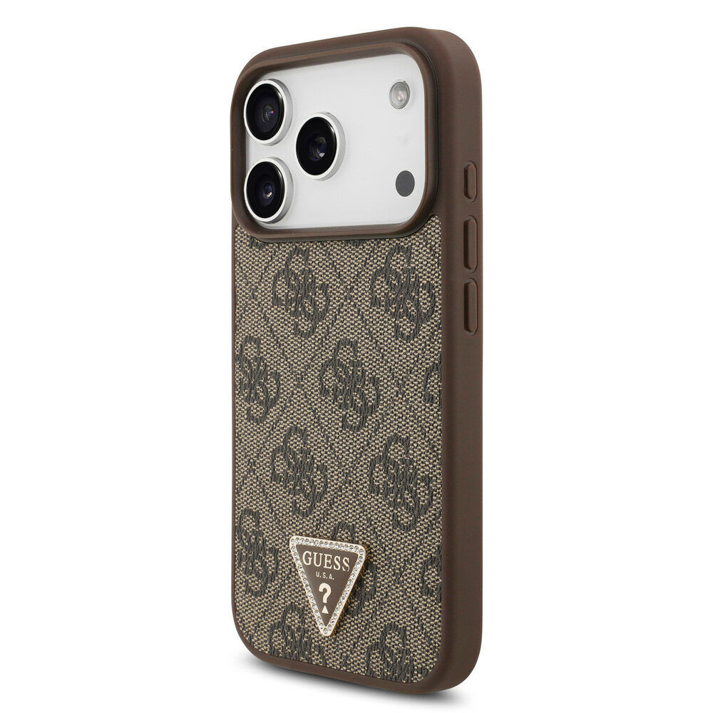 Guess Guess iPhone 17 Pro Back cover coque - Marron - MagSafe - 4G Triangle Logo Guess Guess iPhone 17 Pro Back cover coque - Marron - MagSafe - 4G Triangle Logo