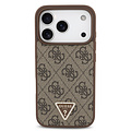 Guess Guess iPhone 17 Pro/iPhone 18 Pro Coque arrière MagSafe 4G logo triangulaire - Marron