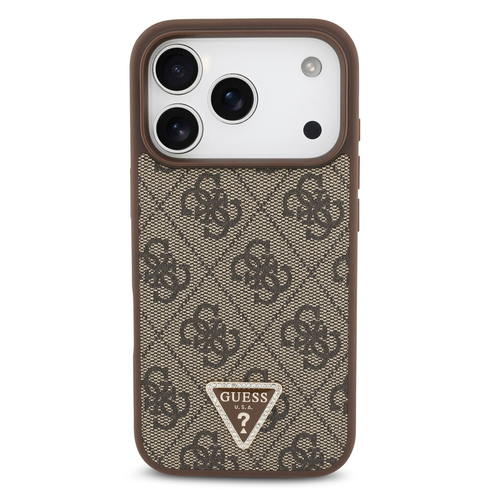 Guess Guess iPhone 17 Pro Back cover case - MagSafe - 4G Triangle Logo - Brown Guess Guess iPhone 17 Pro Back cover case - MagSafe - 4G Triangle Logo - Brown