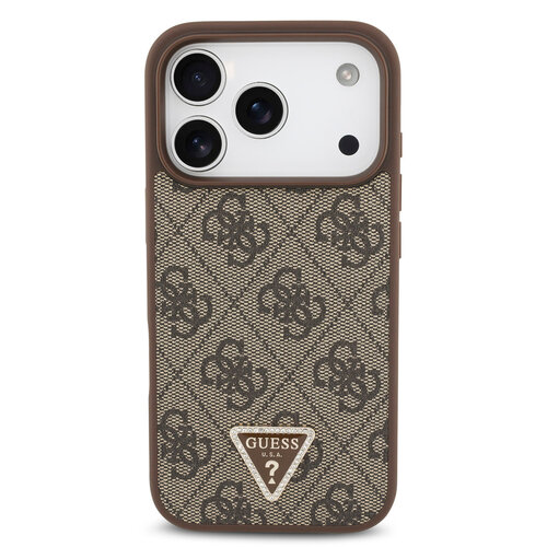 Guess Guess iPhone 17 Pro/iPhone 18 Pro Coque arrière MagSafe 4G logo triangulaire - Marron