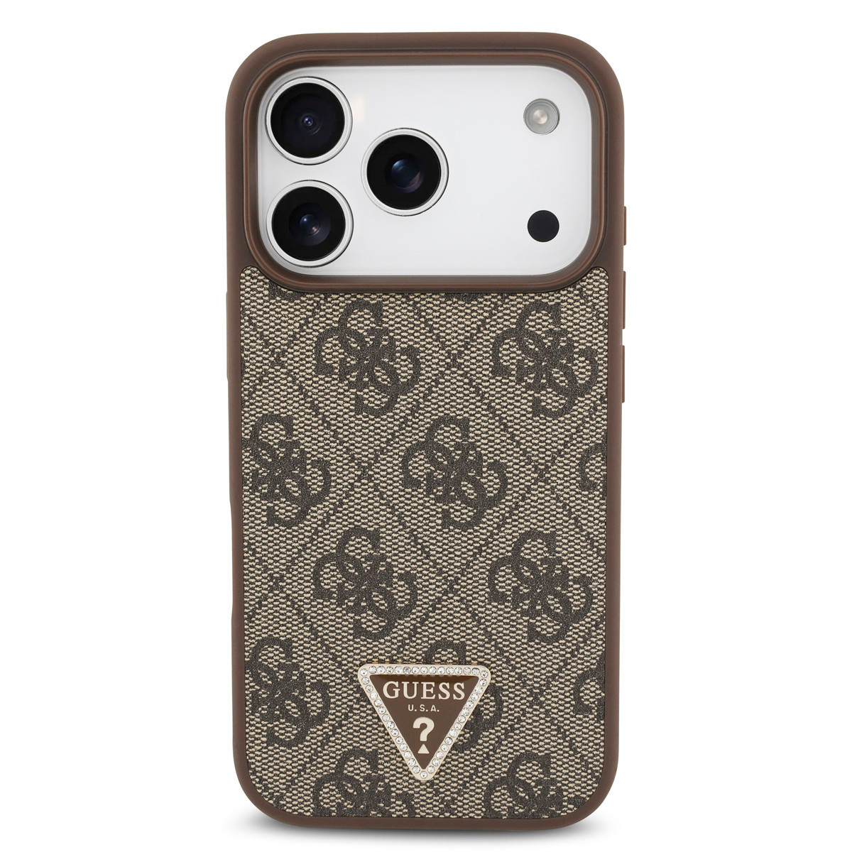 Guess Guess iPhone 17 Pro Backcover hoesje - MagSafe - 4G Triangle Logo - Bruin, foto 3 van 6