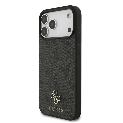 Guess Guess iPhone 17 Pro Max/iPhone 18 Pro Max Coque arrière MagSafe Petit motif 4G et logo métallique classique - Noir