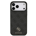 Guess Guess iPhone 17 Pro Max/iPhone 18 Pro Max Coque arrière MagSafe Petit motif 4G et logo métallique classique - Noir