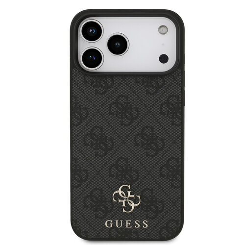 Guess Guess iPhone 17 Pro Max/iPhone 18 Pro Max Handyhülle MagSafe Kleines 4G-Motiv und klassisches Metalllogo - Schwarz