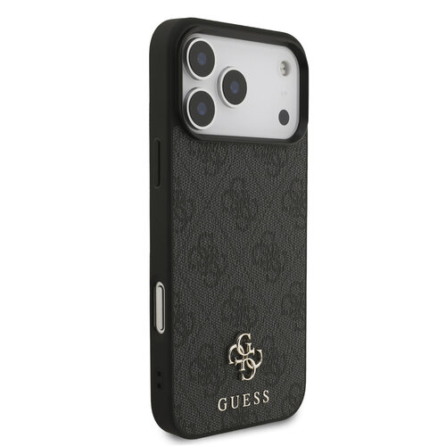 Guess Guess iPhone 17 Pro Max/iPhone 18 Pro Max Coque arrière MagSafe Petit motif 4G et logo métallique classique - Noir