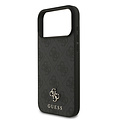Guess Guess iPhone 17 Pro Max/iPhone 18 Pro Max Coque arrière MagSafe Petit motif 4G et logo métallique classique - Noir