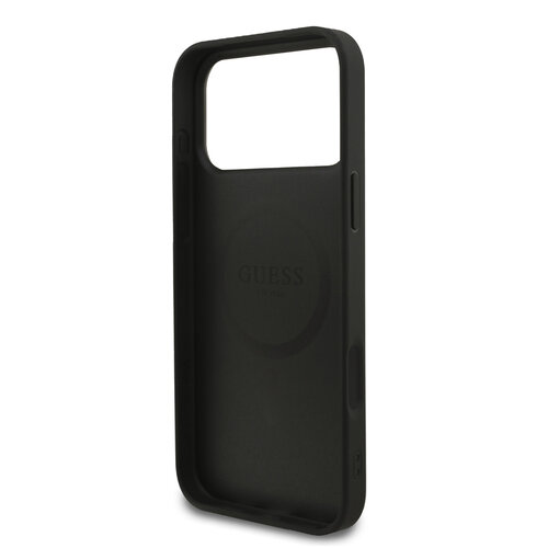 Guess Guess iPhone 17 Pro Max/iPhone 18 Pro Max Coque arrière MagSafe Petit motif 4G et logo métallique classique - Noir