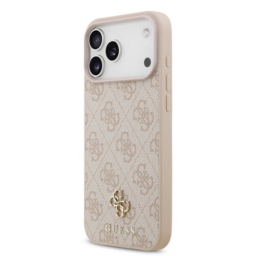 Guess Guess iPhone 17 Pro Max/iPhone 18 Pro Max Coque arrière MagSafe Petit motif 4G et logo métallique classique - Marron