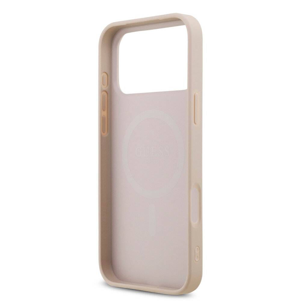 Guess Guess iPhone 17 Pro Max Back cover coque - Rose - MagSafe - Small 4G & Classic Metal Logo Guess Guess iPhone 17 Pro Max Back cover coque - Rose - MagSafe - Small 4G & Classic Metal Logo