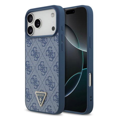 Guess Guess iPhone 17 Pro Max Back cover coque - Bleu - MagSafe - 4G Triangle Logo