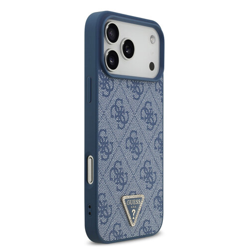 Guess Guess iPhone 17 Pro Max/iPhone 18 Pro Max Coque arrière MagSafe 4G logo triangulaire - Bleu