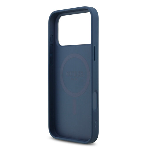 Guess Guess iPhone 17 Pro Max/iPhone 18 Pro Max Coque arrière MagSafe 4G logo triangulaire - Bleu