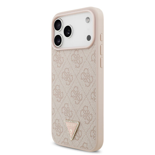 Guess Guess iPhone 17 Pro Max/iPhone 18 Pro Max Coque arrière MagSafe 4G logo triangulaire - Rose