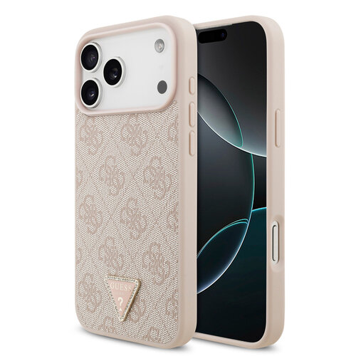 Guess Guess iPhone 17 Pro Max/iPhone 18 Pro Max Coque arrière MagSafe 4G logo triangulaire - Rose