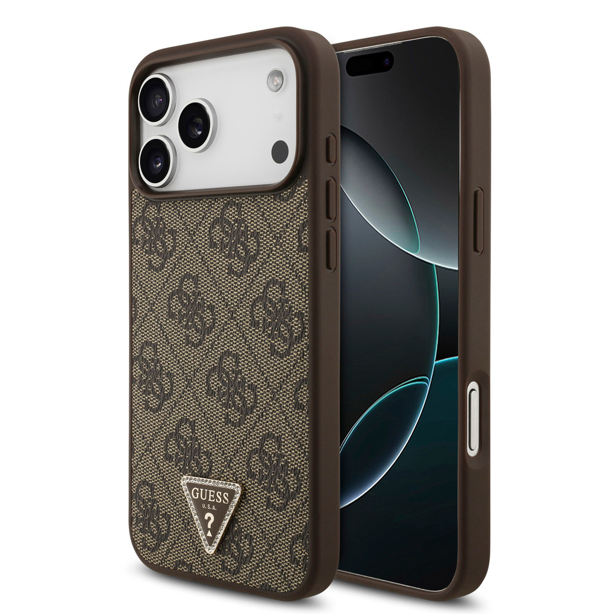 Guess Guess iPhone 17 Pro Max Backcover hoesje - MagSafe - 4G Triangle Logo - Bruin