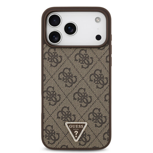 Guess Guess iPhone 17 Pro Max/iPhone 18 Pro Max Coque arrière MagSafe 4G logo triangulaire - Marron