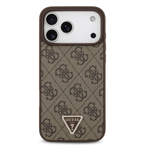 Guess Guess iPhone 17 Pro Max Back cover coque - Marron - MagSafe - 4G Triangle Logo