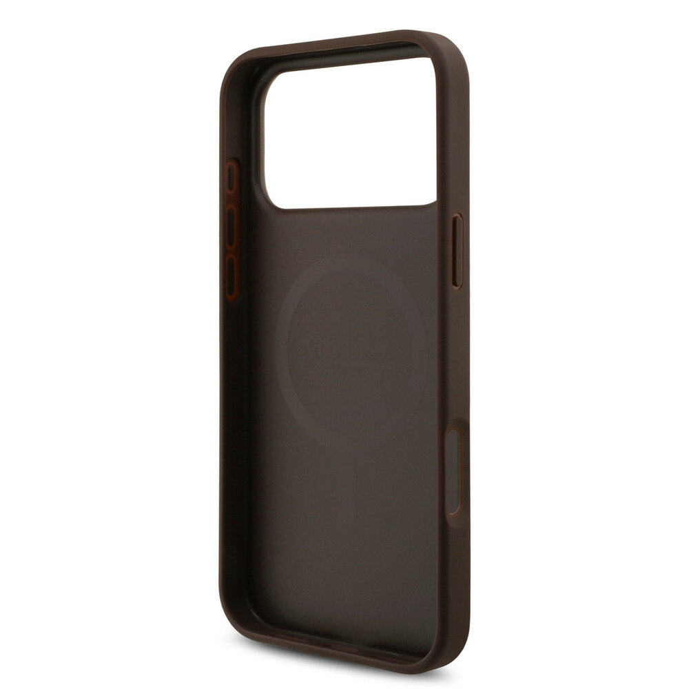 Guess Guess iPhone 17 Pro Max Back cover coque - Marron - MagSafe - 4G Triangle Logo