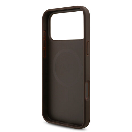 Guess Guess iPhone 17 Pro Max Backcover hoesje - MagSafe - 4G Triangle Logo - Bruin