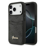 Guess Guess iPhone 17 Pro Back cover coque - Noir - With Cardslot - Script Metal Logo