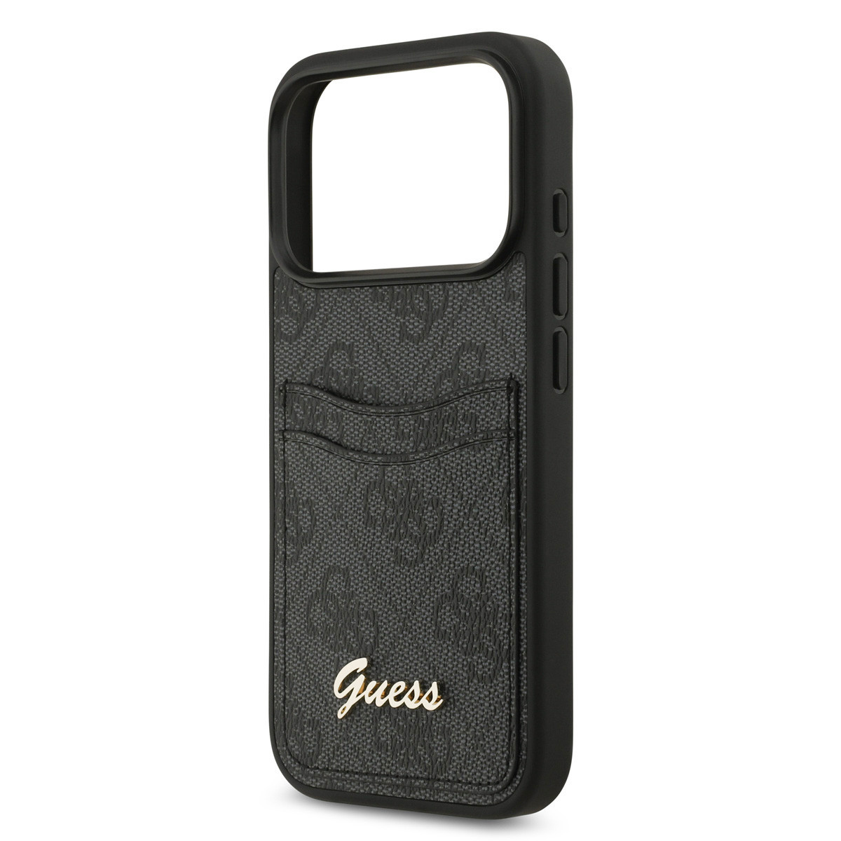 Guess Guess iPhone 17 Pro Backcover hoesje - With Cardslot - Script Metal Logo - Zwart, foto 5 van 6