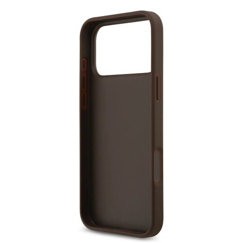 Guess Guess iPhone 17 Pro/iPhone 18 Pro Handyhülle Kartenfach Schriftzug aus Metall - Braun