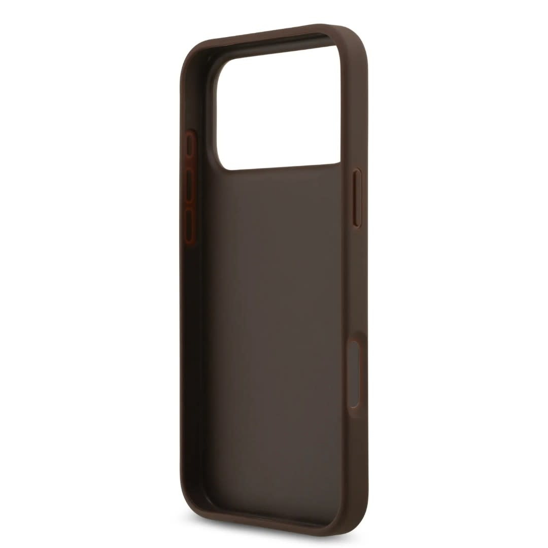 Guess Guess iPhone 17 Pro Backcover hoesje - With Cardslot - Script Metal Logo - Bruin, foto 6 van 6