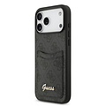 Guess Guess iPhone 17 Pro Max/iPhone 18 Pro Max Handyhülle Kartenfach Schriftzug aus Metall - Schwarz
