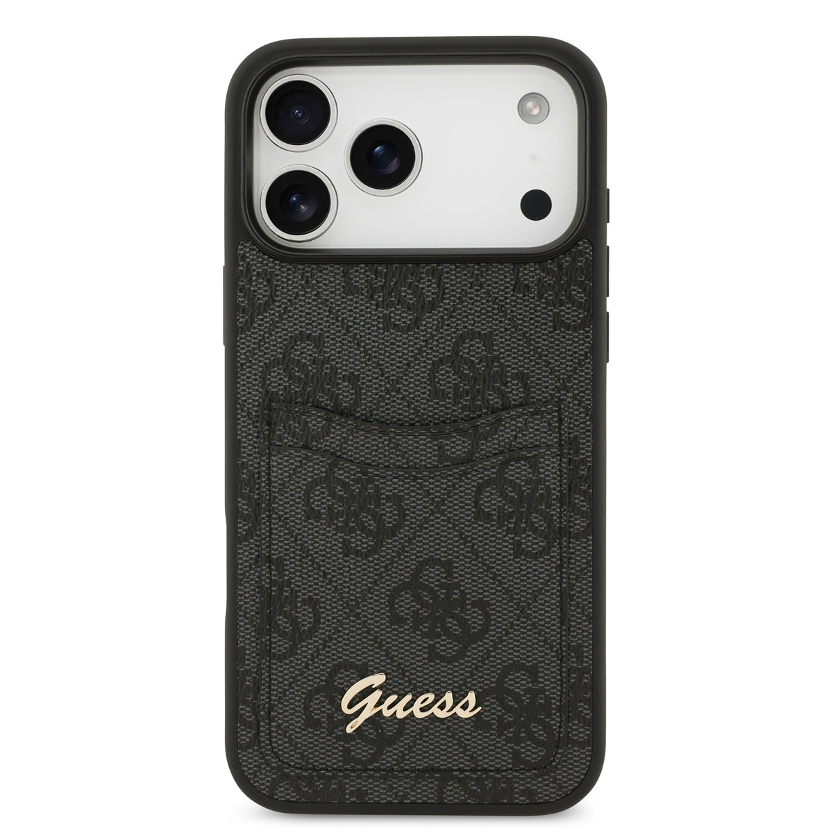Guess Guess iPhone 17 Pro Max Backcover hoesje - With Cardslot - Script Metal Logo - Zwart, foto 3 van 6