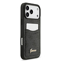 Guess Guess iPhone 17 Pro Max/iPhone 18 Pro Max Coque arrière Compartiment pour carte Logo manuscrit métallique - Noir