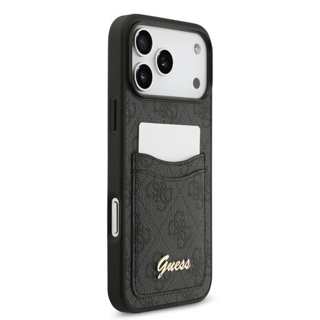 Guess Guess iPhone 17 Pro Max Back-Cover hul - With Cardslot - Script Metal Logo - Schwarz