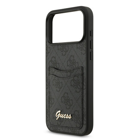 Guess Guess iPhone 17 Pro Max Back-Cover hul - With Cardslot - Script Metal Logo - Schwarz