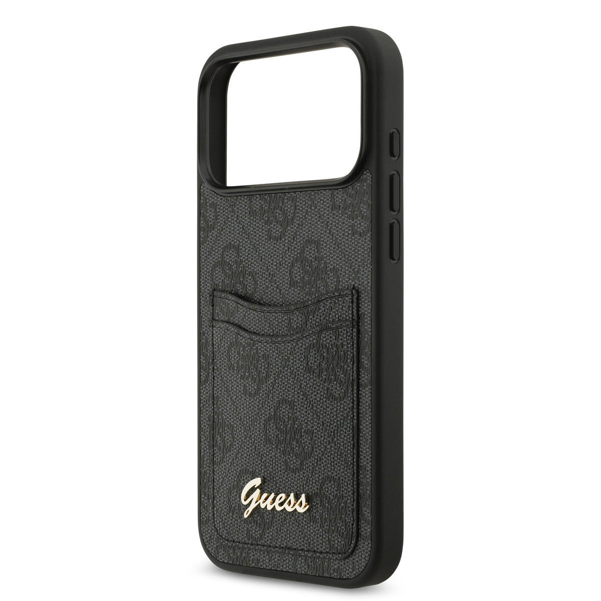 Guess Guess iPhone 17 Pro Max Backcover hoesje - With Cardslot - Script Metal Logo - Zwart, foto 5 van 6