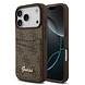 Guess Guess iPhone 17 Pro Max Back cover coque - Marron - With Cardslot - Script Metal Logo
