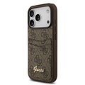 Guess Guess iPhone 17 Pro Max/iPhone 18 Pro Max Coque arrière Compartiment pour carte Logo manuscrit métallique - Marron