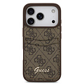 Guess Guess iPhone 17 Pro Max/iPhone 18 Pro Max Handyhülle Kartenfach Schriftzug aus Metall - Braun