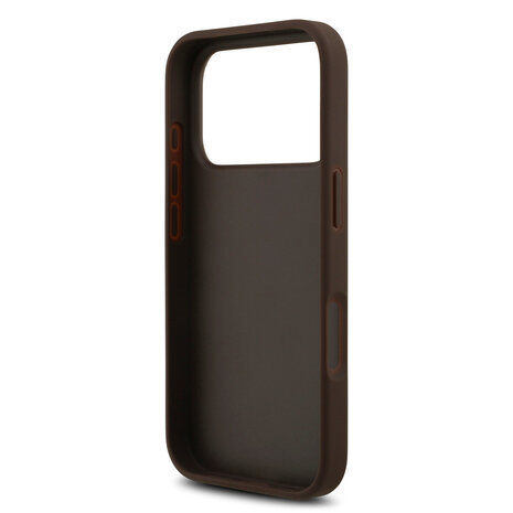 Guess Guess iPhone 17 Pro Max Back cover coque - Marron - With Cardslot - Script Metal Logo