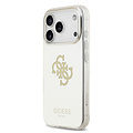Guess Guess iPhone 17 Pro/iPhone 18 Pro Coque arrière MagSafe Finition miroir avec grand logo 4G à paillettes - Doré