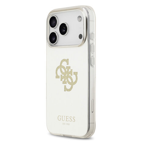 Guess Guess iPhone 17 Pro Back cover coque - Or - MagSafe - Mirror Case With Big 4G Glittern Logo