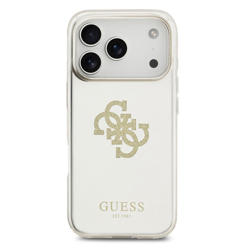 Guess Guess iPhone 17 Pro/iPhone 18 Pro Handyhülle MagSafe Spiegeloberfläche mit großem 4G-Glitzerlogo - Gold
