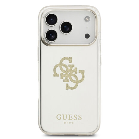 Guess Guess iPhone 17 Pro Back cover coque - Or - MagSafe - Mirror Case With Big 4G Glittern Logo