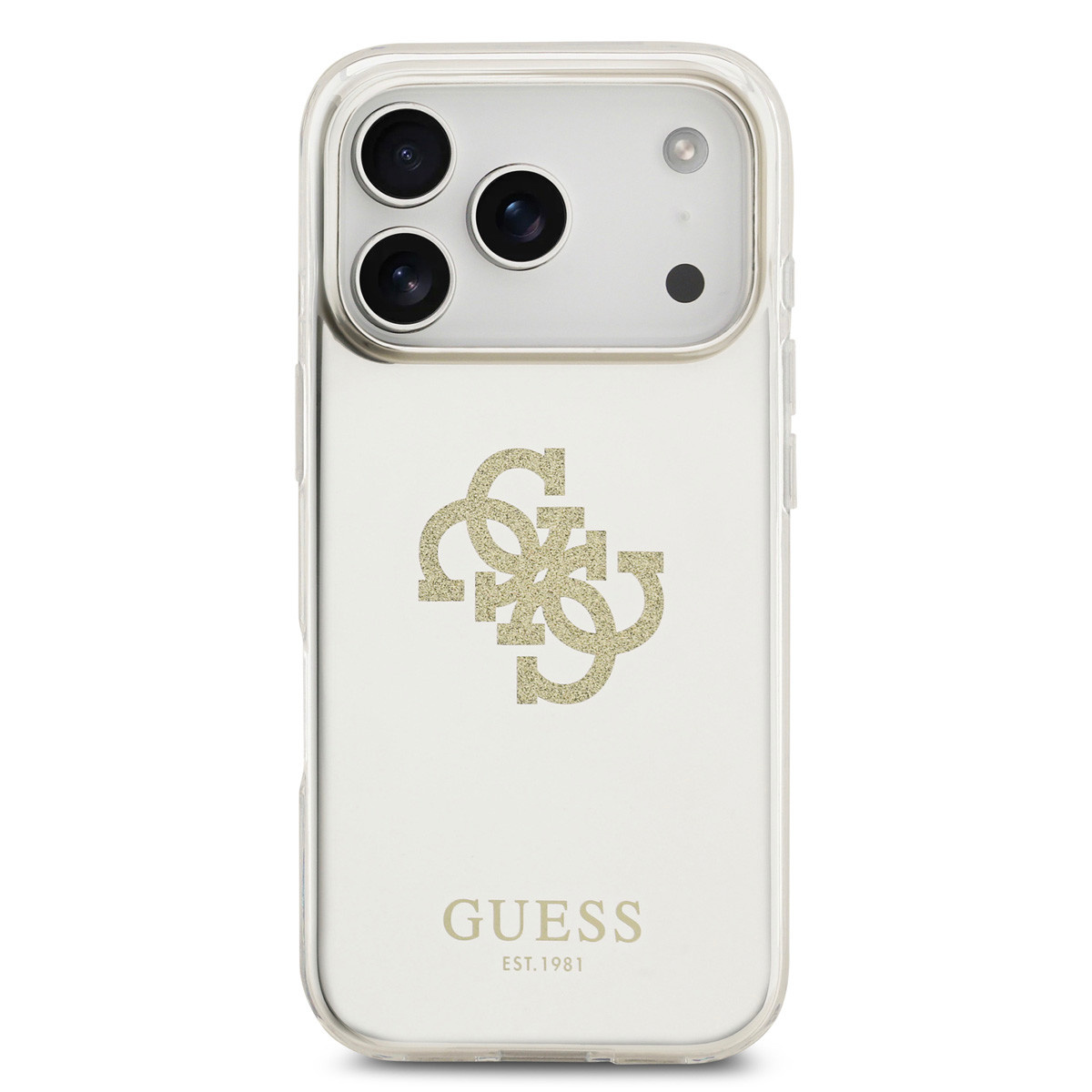 Guess Guess iPhone 17 Pro Backcover hoesje - MagSafe - Mirror Case With Big 4G Glittern Logo - Goud, foto 3 van 6