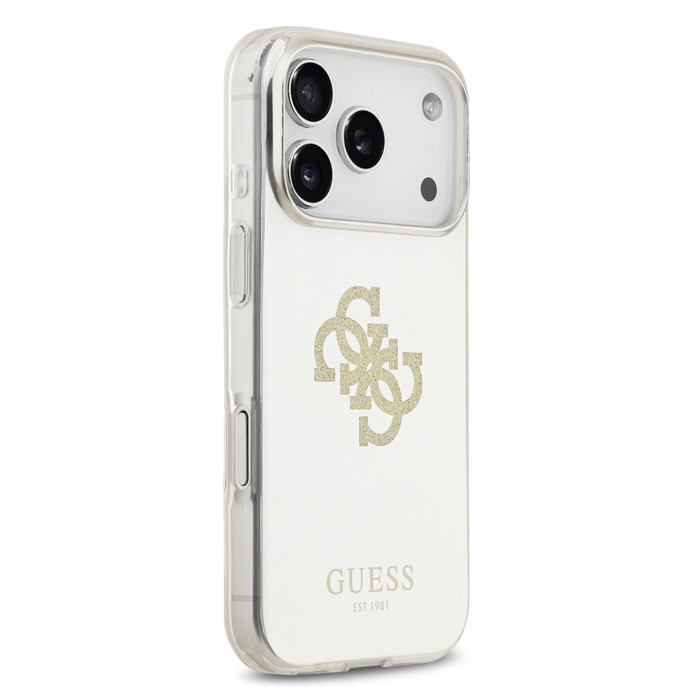 Guess Guess iPhone 17 Pro Backcover hoesje - MagSafe - Mirror Case With Big 4G Glittern Logo - Goud