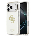 Guess Guess iPhone 17 Pro/iPhone 18 Pro Coque arrière MagSafe Finition miroir avec grand logo 4G à paillettes - Doré